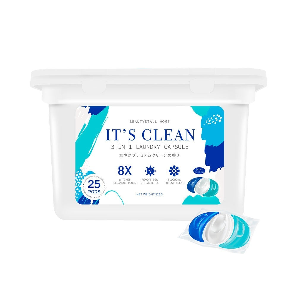 IT'S CLEAN 3 In 1 Laundry Capsule 25pods/1box (Detergent Pod) 3合1 洗衣胶囊 25颗/1盒