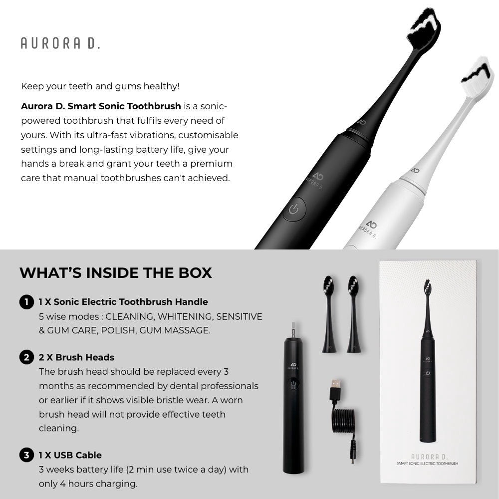 Aurora D. Smart Sonic Electric Toothbrush 5.0