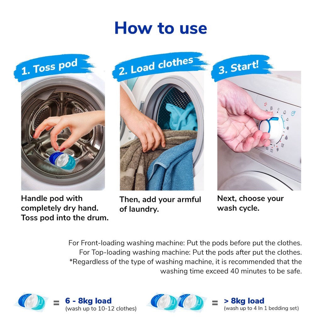 IT'S CLEAN 3 In 1 Laundry Capsule 25pods/1box (Detergent Pod) 3合1 洗衣胶囊 25颗/1盒