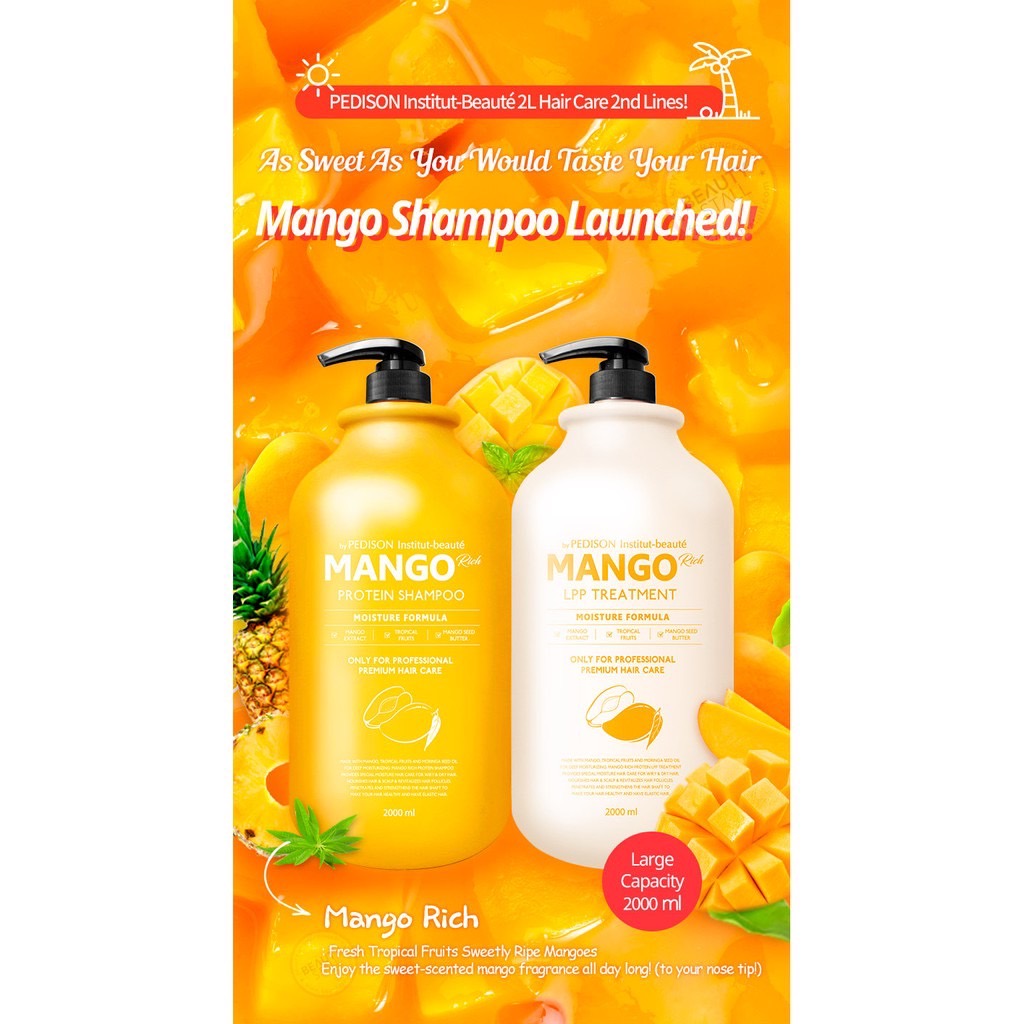 PEDISON Institut-beauté Protein Hair Shampoo /Treatment 2000ml - Mango Rich