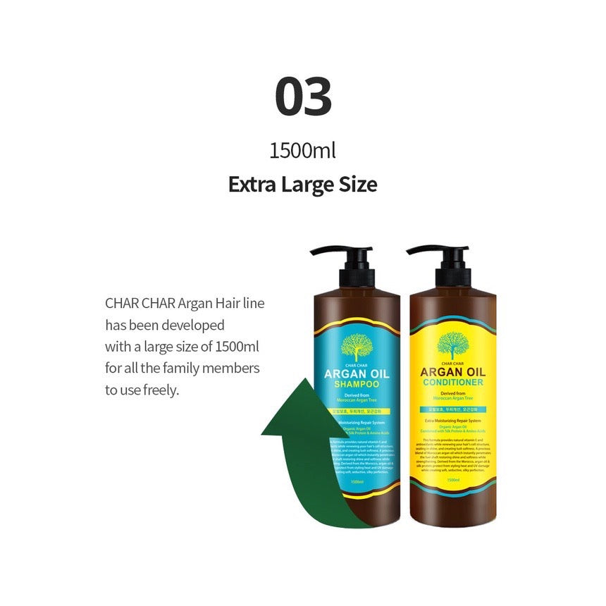 EVAS Char Char Argan Oil Shampoo/Conditioner 1500ml
