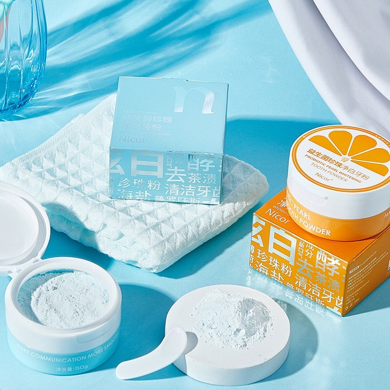 Nicor Probiotic pearl Whitening tooth powder 50g 益生菌牙粉 美白酵素珍珠淨白牙粉 清新炫白去牙黄 牙齿亮白 Anti-Bacterial Remove Tooth Stains