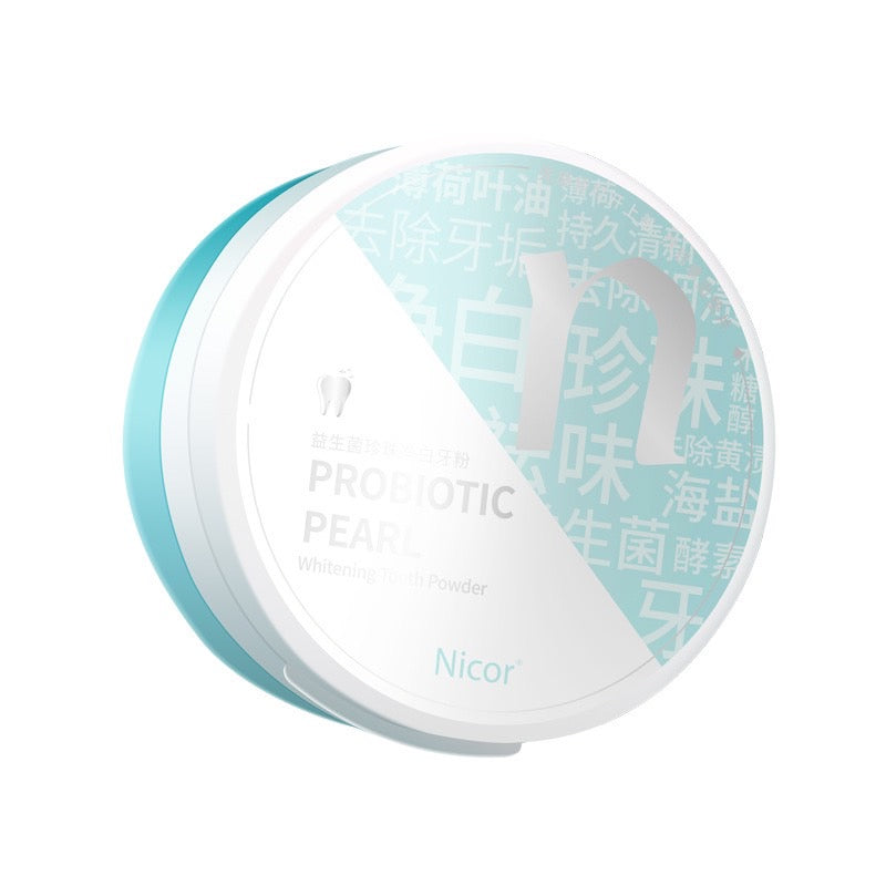 Nicor Probiotic pearl Whitening tooth powder 50g 益生菌牙粉 美白酵素珍珠淨白牙粉 清新炫白去牙黄 牙齿亮白 Anti-Bacterial Remove Tooth Stains