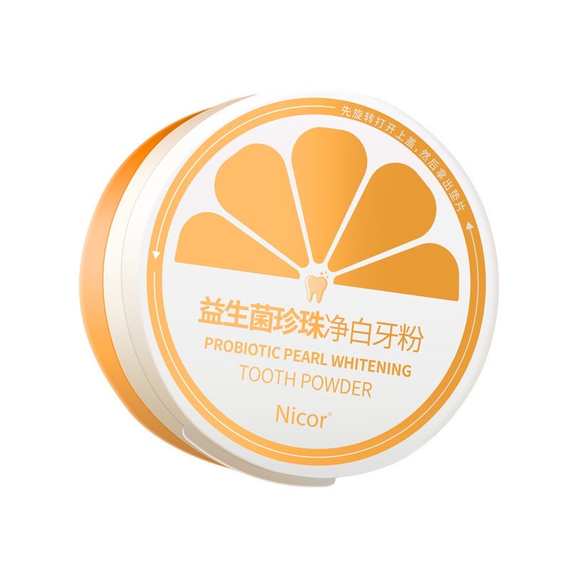 Nicor Probiotic pearl Whitening tooth powder 50g 益生菌牙粉 美白酵素珍珠淨白牙粉 清新炫白去牙黄 牙齿亮白 Anti-Bacterial Remove Tooth Stains