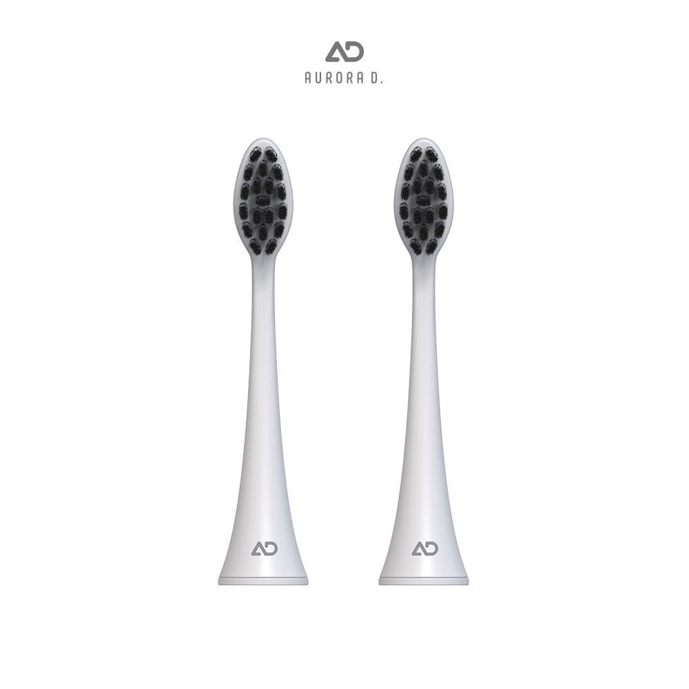 Aurora D. Smart Sonic Toothbrush Replacement Brush Head - Charcoal Black 2pcs