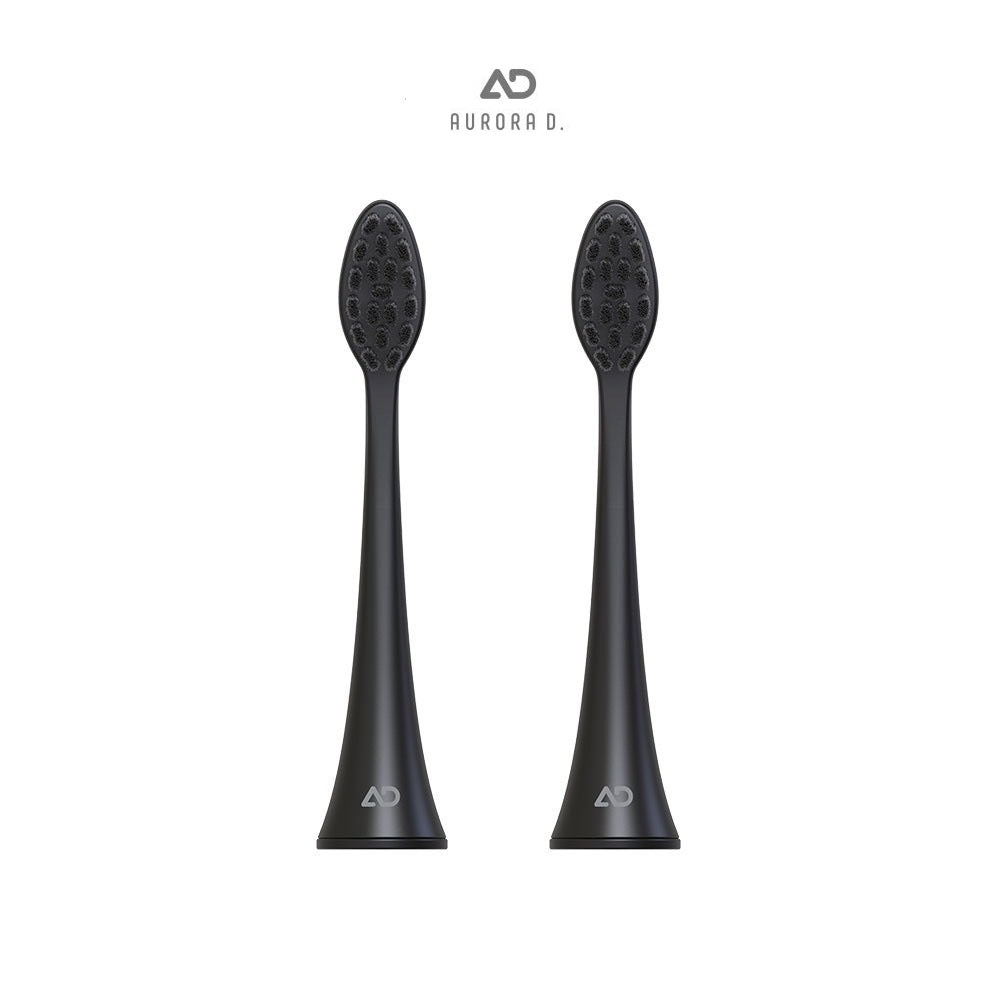 Aurora D. Smart Sonic Toothbrush Replacement Brush Head - Charcoal Black 2pcs